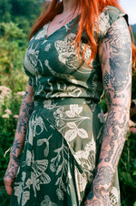 Xena Dress in Emerald Woodland Wonder