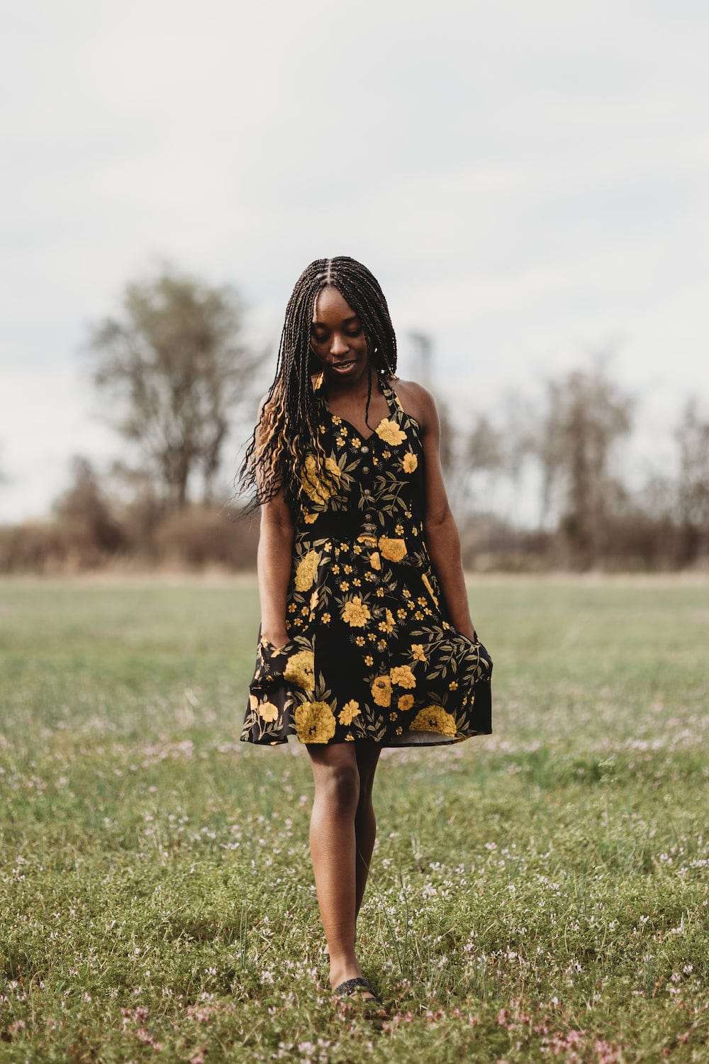 Bedding Dress in Black Marigold Twill – Field Day