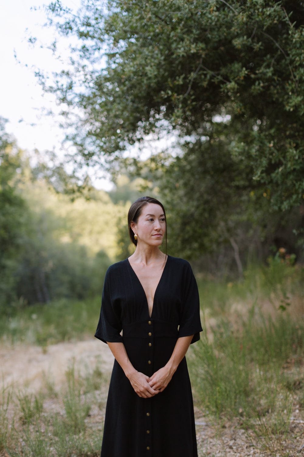 Finley Dress in Black Linen M