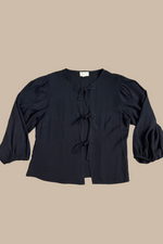 Poet Top in Black Cotton