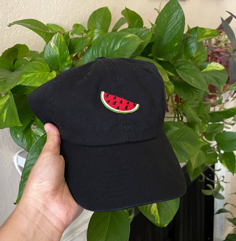 Palestinian Watermelon Embroidered Cotton Cap