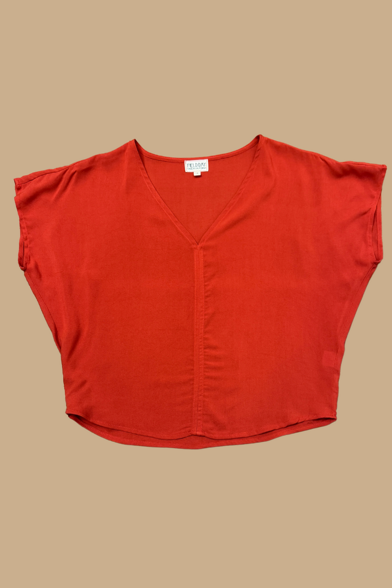 Dolman Top in Coral Challis