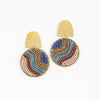Beaded and Brass Flow Post Earrings
