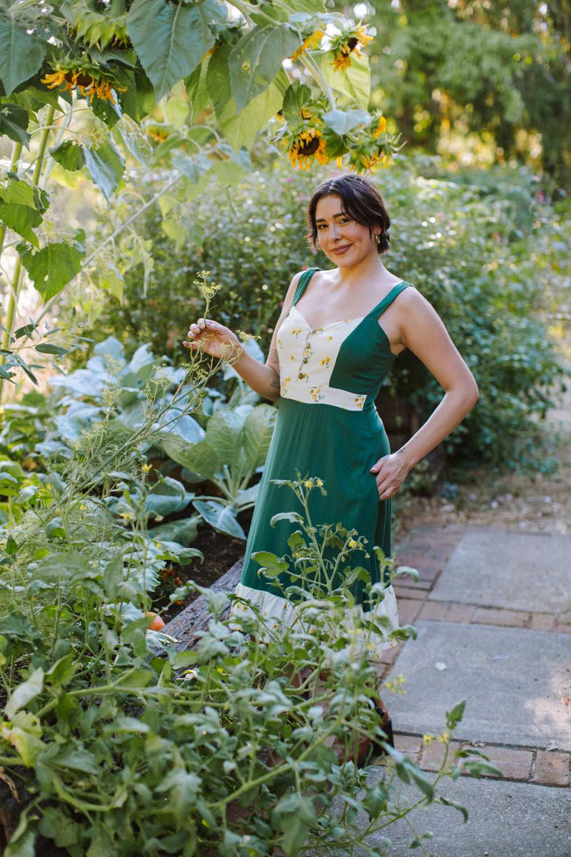 Gemma Dress in Green Poppy M Gemma Dress in Green Poppy M