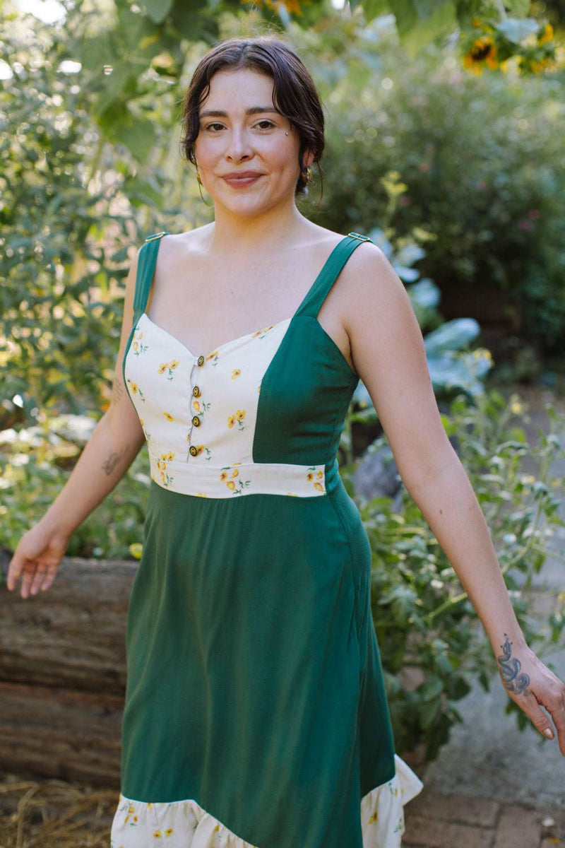 Gemma Dress in Green Poppy M Gemma Dress in Green Poppy M
