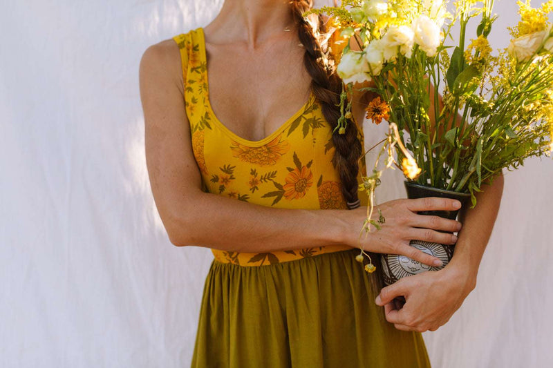 Josephine Dress in Pea Soup Marigold