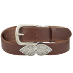 Genuine Leather Belt with Silver Heart Connectors