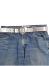Vintage Love Heart Buckle w Cow Hair Leather Belt