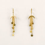 Moon and Star Dangle Earring