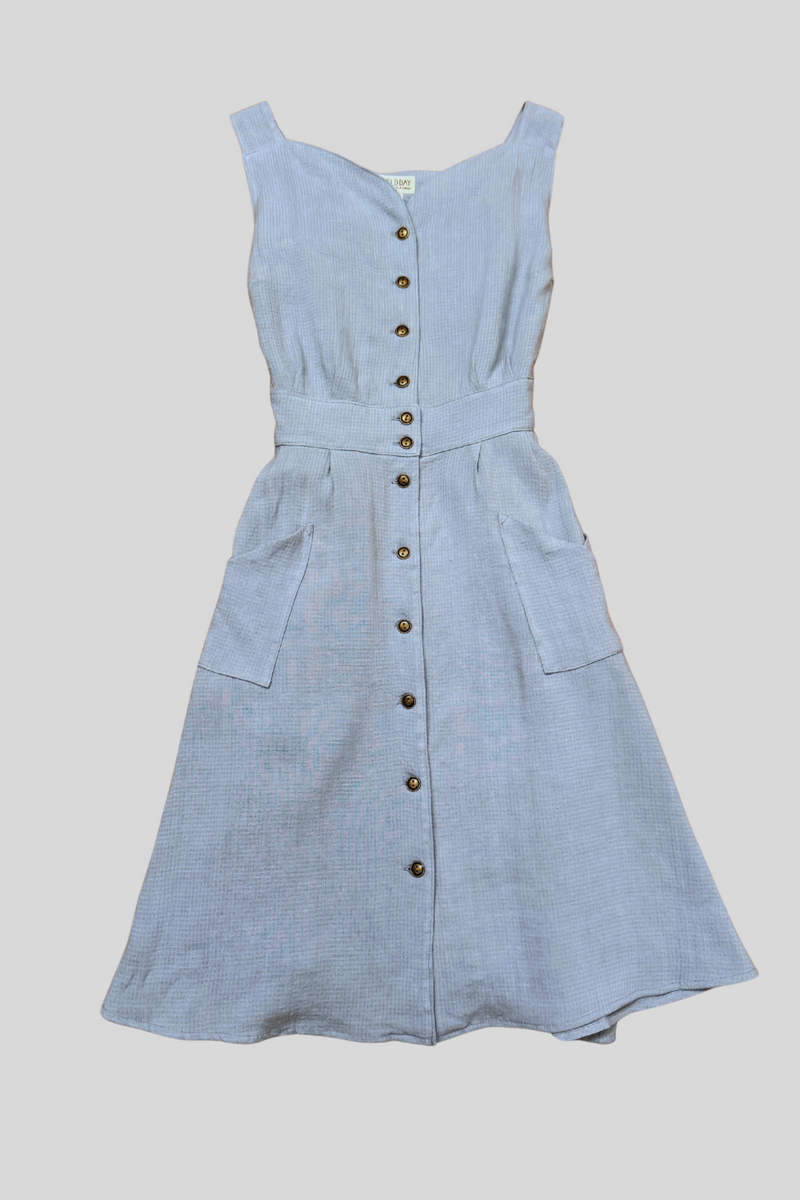 Sheet Dress in BB Blue Texture Cotton