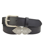 Genuine Leather Belt with Silver Heart Connectors