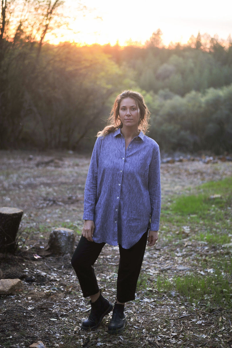 Cora Cover Up in Heatherd Stone Linen