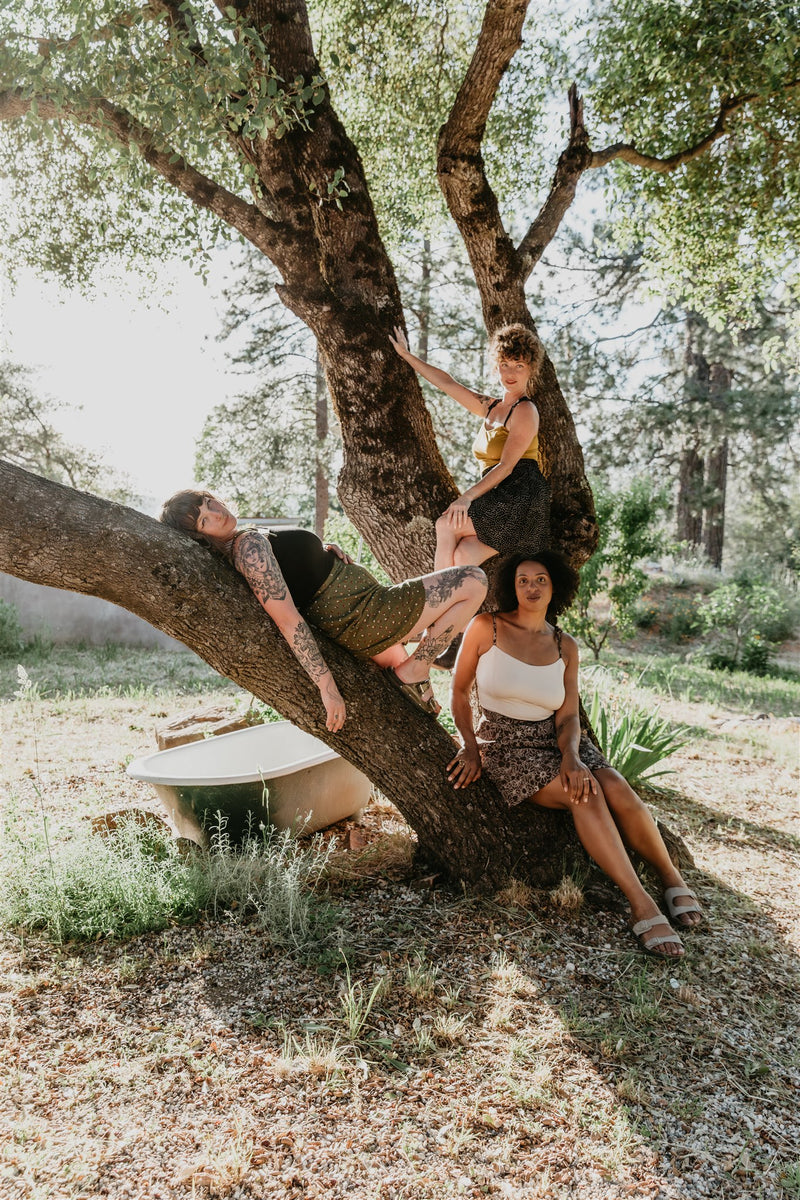 Rah Rah Skirt in Brown and Oat Floral