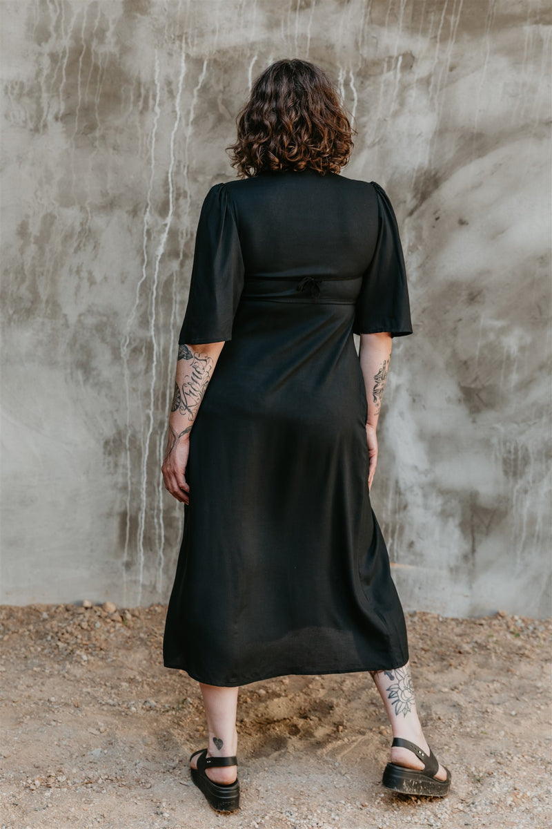 Tyrah Dress in Black Challis