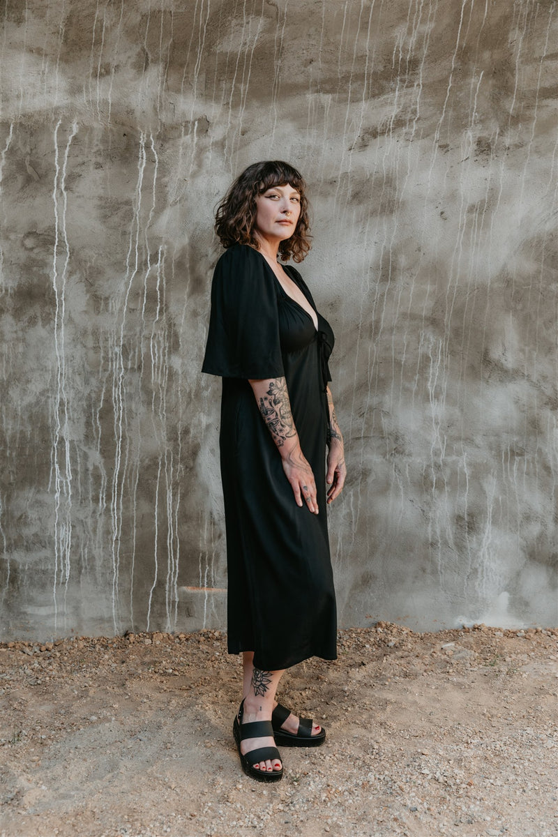 Tyrah Dress in Black Challis