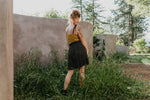 Rah Rah Skirt in Black Polka Dot Challis