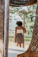 Rah Rah Skirt in Brown and Oat Floral