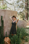 Delana Dress in Black and White Polka Dot