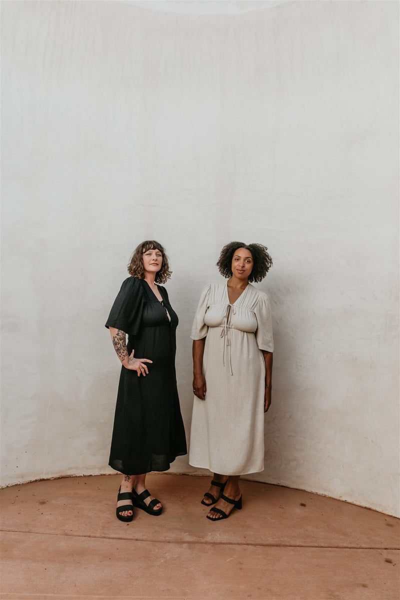 Tyrah Dress in Oat Linen