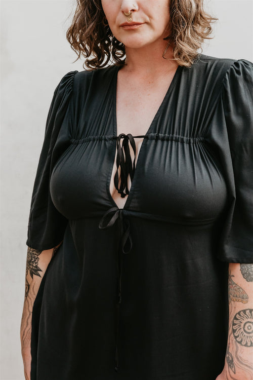 Tyrah Dress in Black Challis