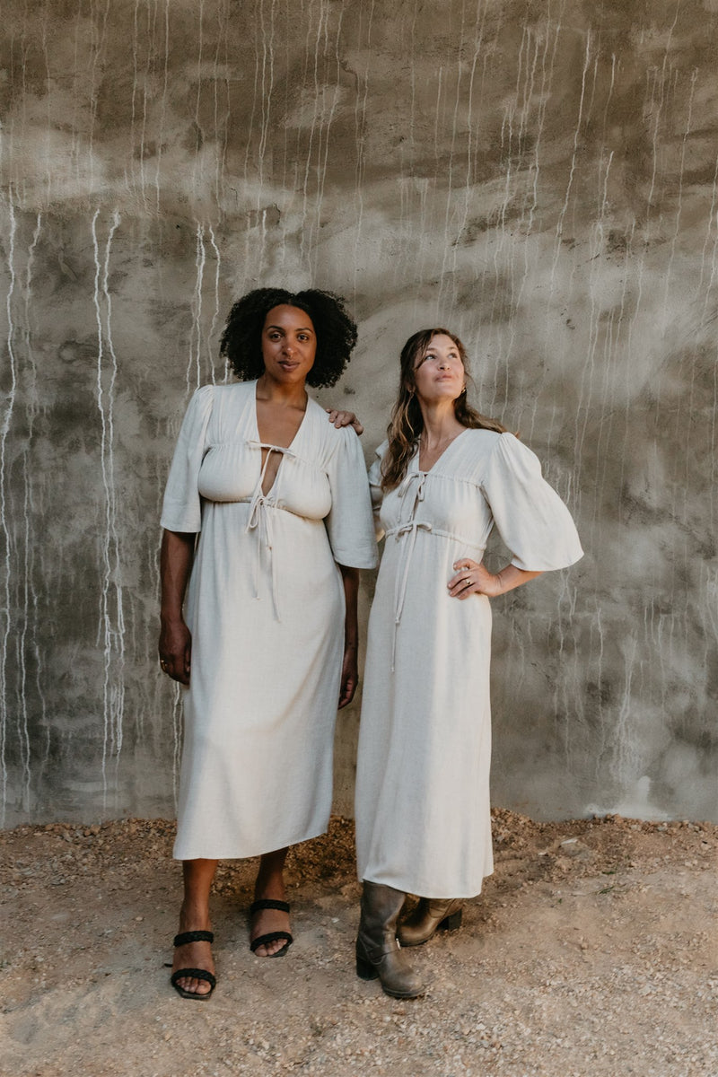 Tyrah Dress in Oat Linen