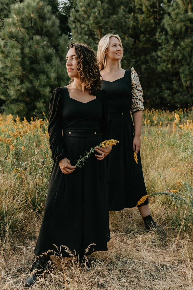 Rue Skirt in Black Crepe