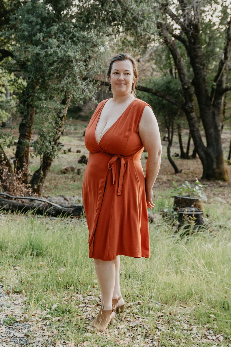 Thea Dress in Orange Linen – Field Day
