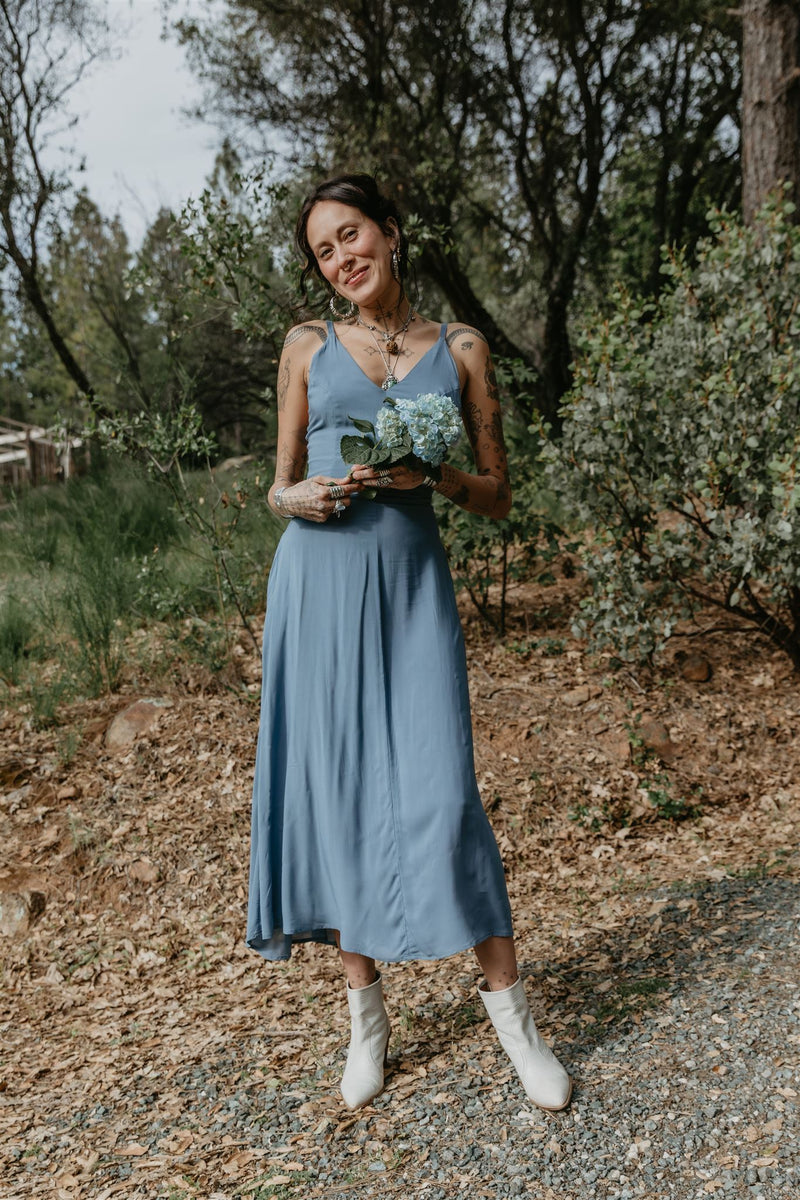 blue day dress Meadow in BB Challis – Field Atria Signature Colors:Teal Perfect Cowl Neck Black home storage Gauzy and sheer woven