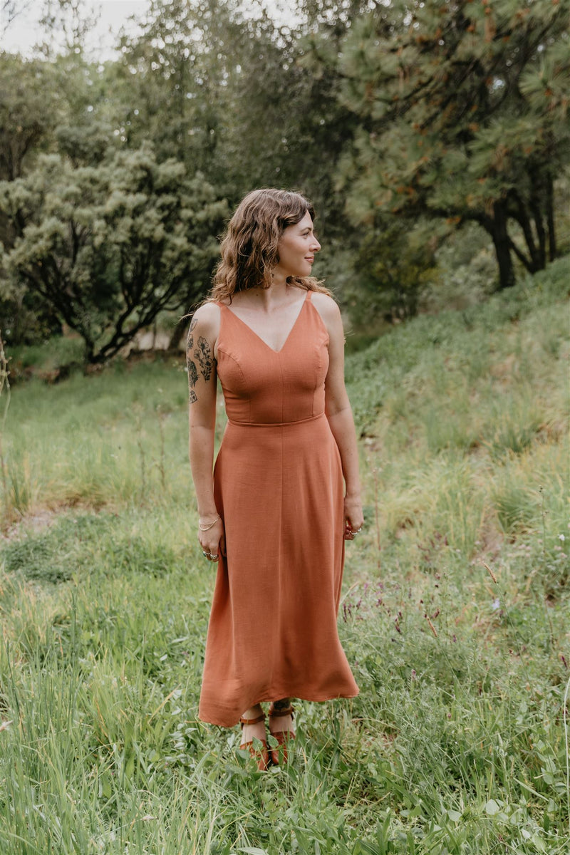 Meadow Dress in Ochre Irish Linen XS Meadow Dress in Ochre Irish Linen XS