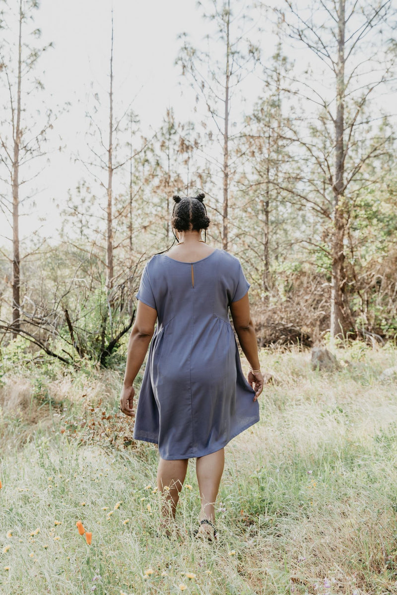 cornflower blue linen dress Nada Dress in Cornflower Blue Linen Field Day