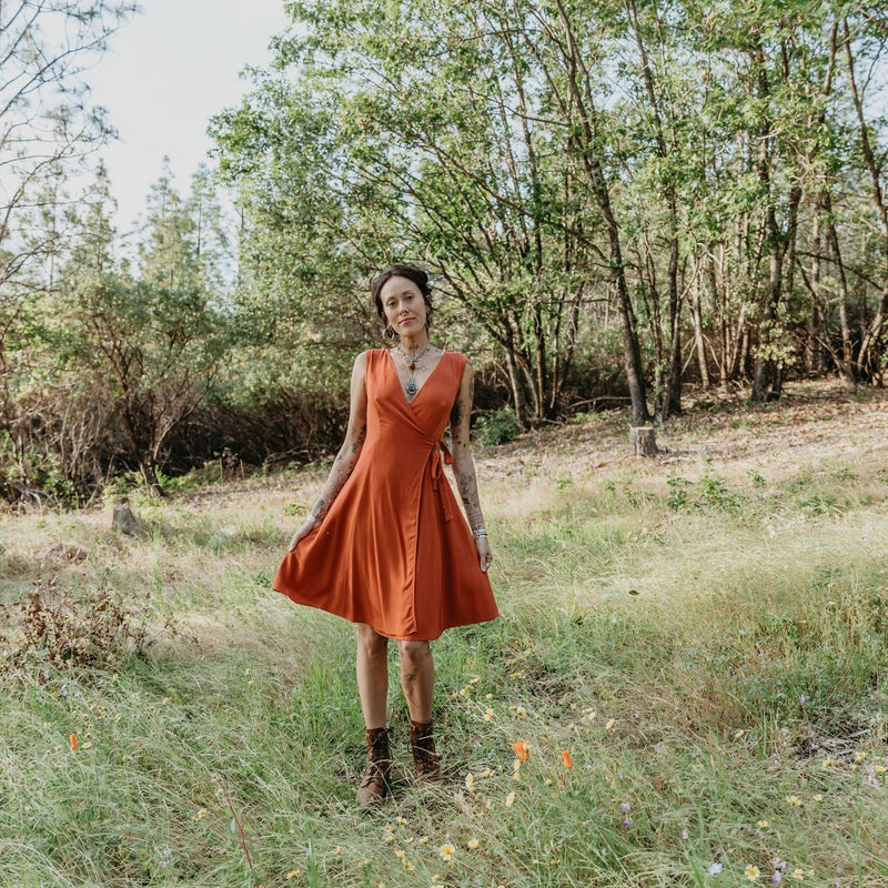 Thea Dress in Orange Linen – Field Day