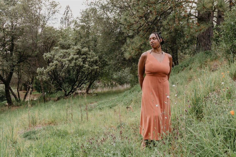 Meadow Dress in Ochre Irish Linen XS