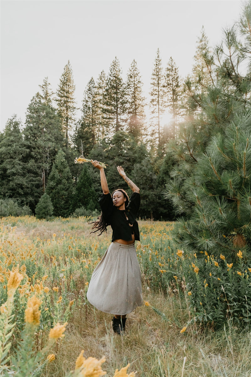 Rue Skirt in Cotton Gingham