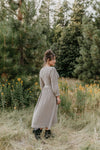 Prairie Dress in Black and Oat Gingham