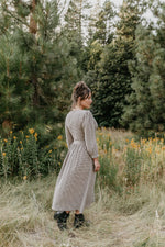 Prairie Dress in Black and Oat Gingham