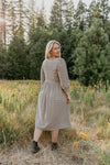 Prairie Dress in Black and Oat Gingham