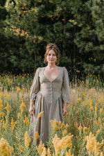 Prairie Dress in Black and Oat Gingham