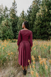 Prairie Dress in Merlot Challis