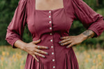 Prairie Dress in Merlot Challis