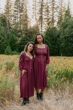 Prairie Dress in Merlot Challis