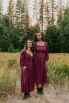 Prairie Dress in Merlot Challis