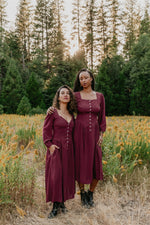 Prairie Dress in Merlot Challis