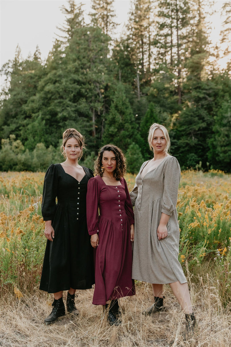 Prairie Dress in Merlot Challis