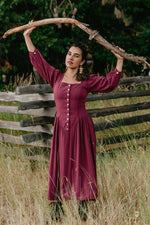 Prairie Dress in Merlot Challis