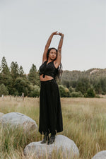 Rue Pants in Black Linen PinStripe