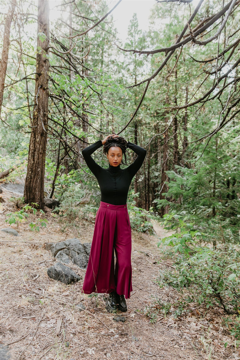 Rue Pants in Merlot Challis
