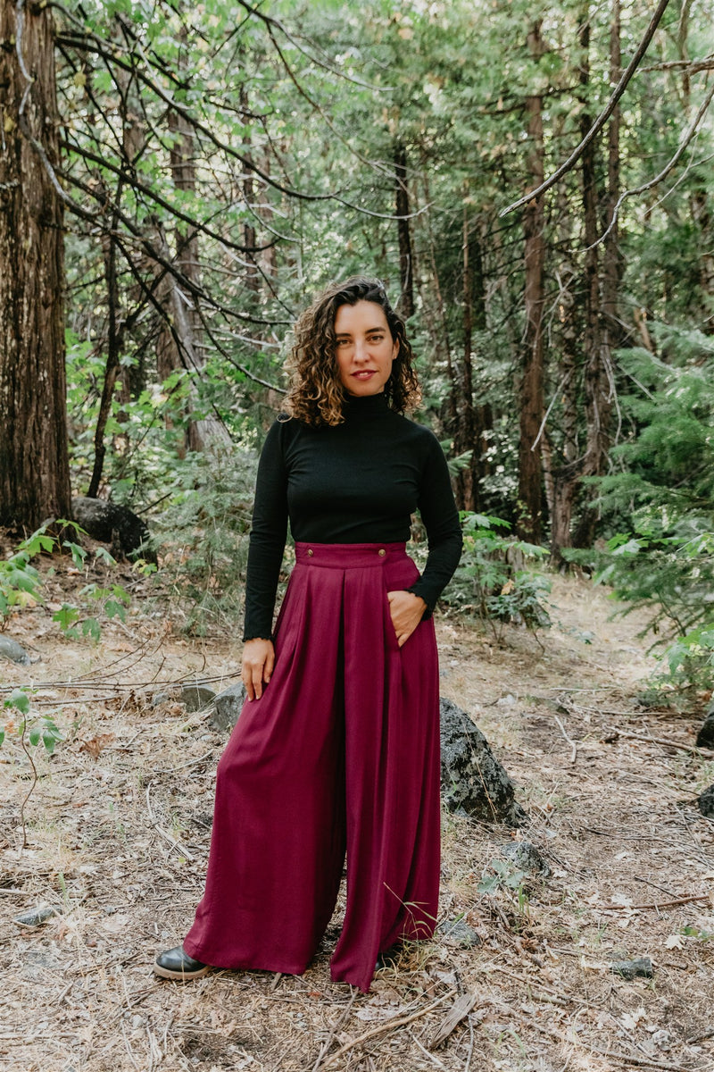 Rue Pants in Merlot Challis
