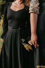 Elizabeth Top in Black on Black