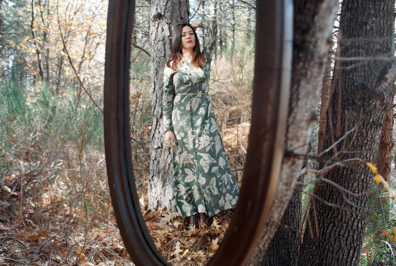 Bhodie Dress in Emerald Woodland Wonder