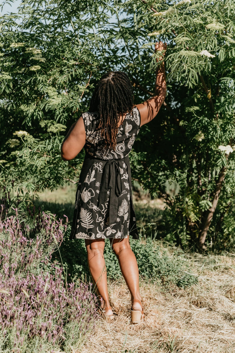 Izzy Dress in Black Woodland Wonder